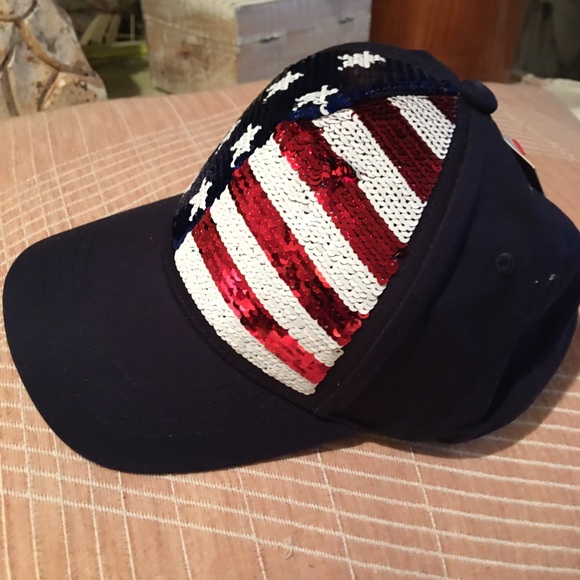 COPY - Sequined American flag cap - Picture 3 of 6